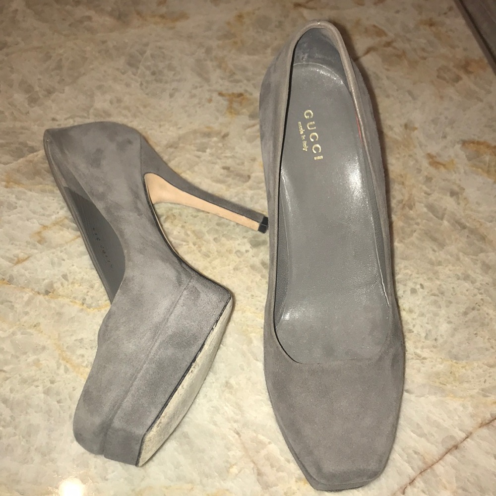 Gucci Grey Suede Pumps - Picture 2 of 6